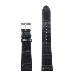 Manufaktur Uhrarmband, Louisiana Alligator Full Cut - Black- Made in Germany